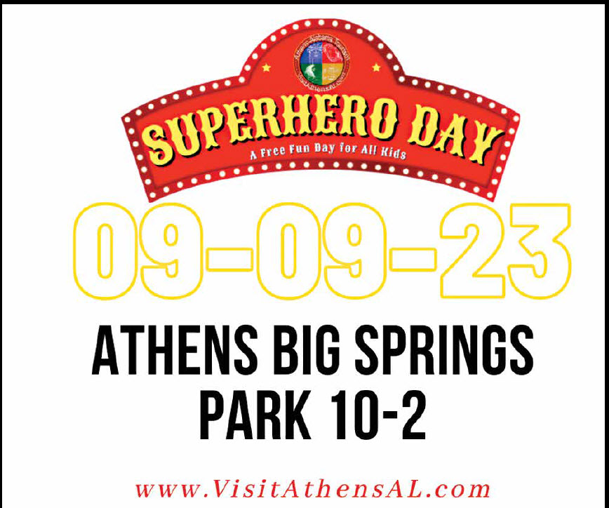 Athens-Limestone Tourism To Host SUPERHERO DAY – Saturday, September 9, 2023