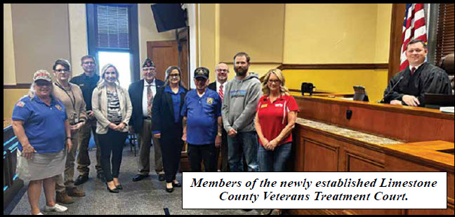 Veterans Treatment Court to Provide Support to Veterans in the Criminal Justice System in Limestone County